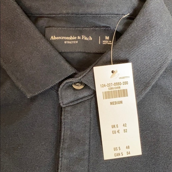 Abercrombie & Fitch Navy Polo Type Shirt. NWT - Picture 4 of 6